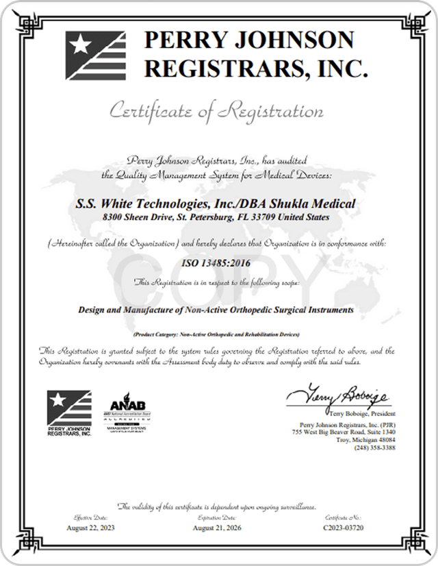ISO13485 Third-Party Certified